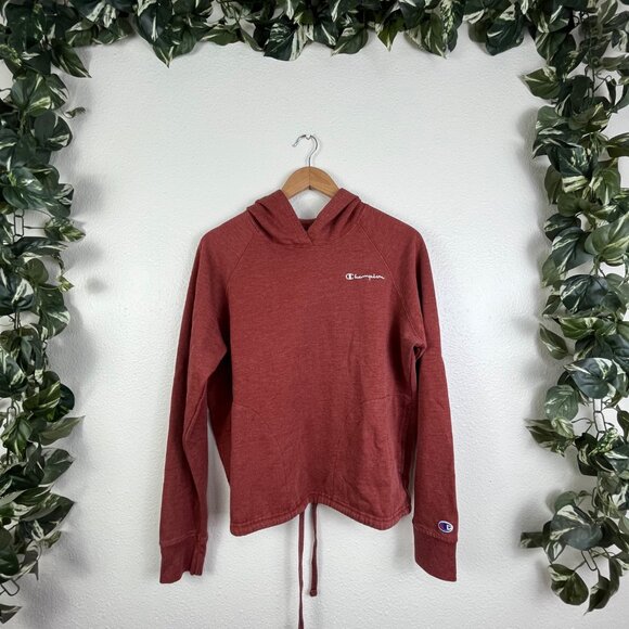 Champion Logo Embroidered Pullover Hoodie Burnt Red NWT Women’s Size M - Picture 1 of 9